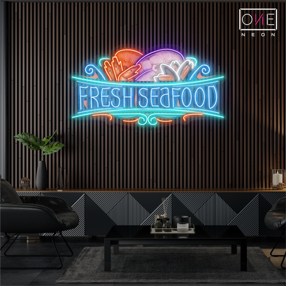 Enseigne néon LED Fruits de Mer Frais