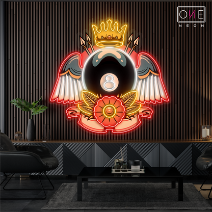 Enseigne lumineuse LED néon Queen Billiard Artwork