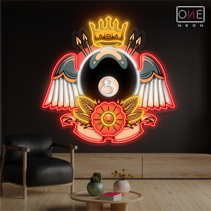 Enseigne lumineuse LED néon Queen Billiard Artwork