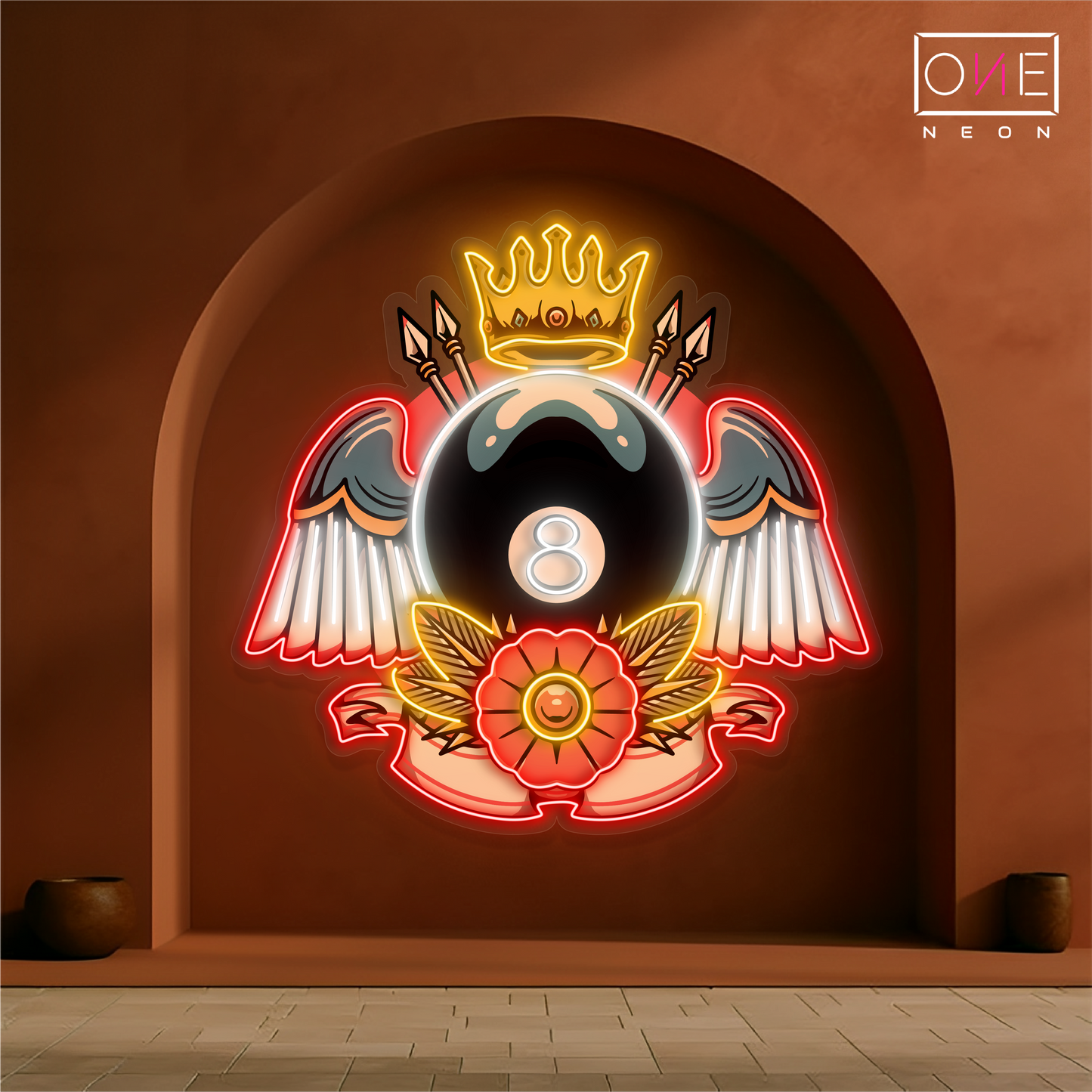 Enseigne lumineuse LED néon Queen Billiard Artwork