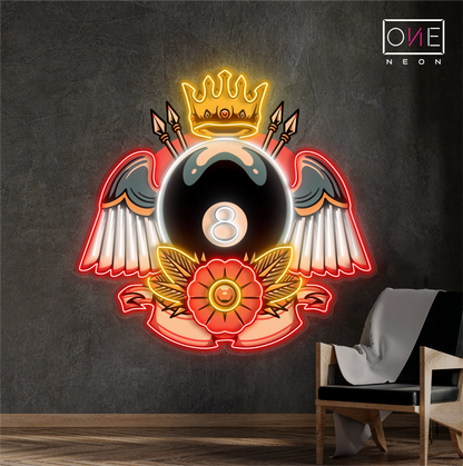 Enseigne lumineuse LED néon Queen Billiard Artwork