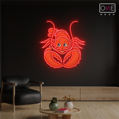 Enseigne Néon LED Homard Heureux