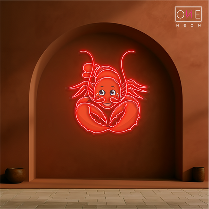 Enseigne Néon LED Homard Heureux