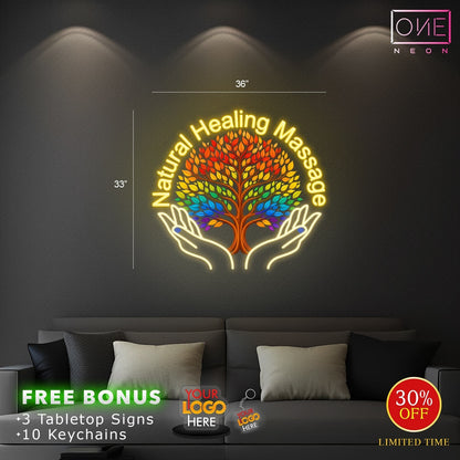 Natural Healing Massage | LED Neon Sign (3 signs)