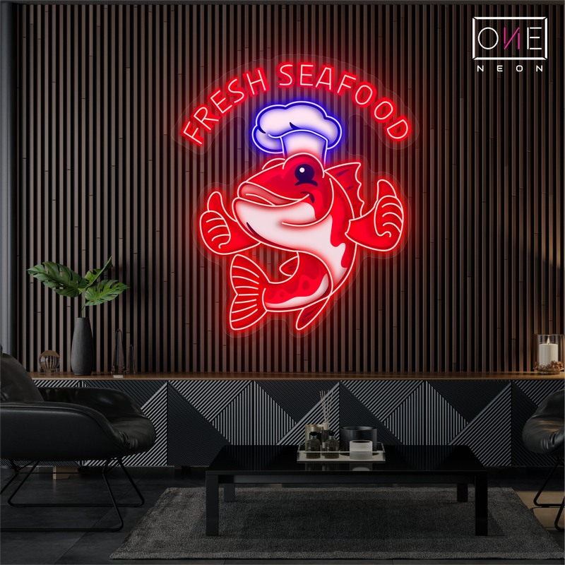 Enseigne néon LED Fruits de Mer Frais
