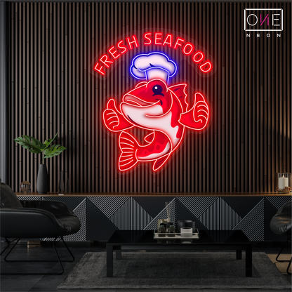Enseigne néon LED Fruits de Mer Frais