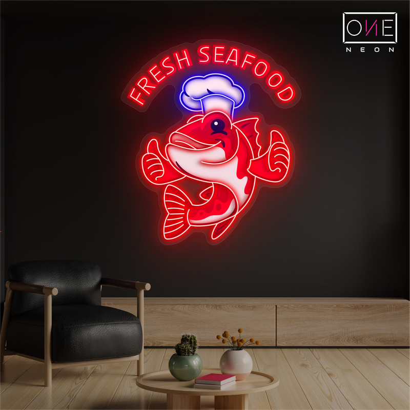 Enseigne néon LED Fruits de Mer Frais