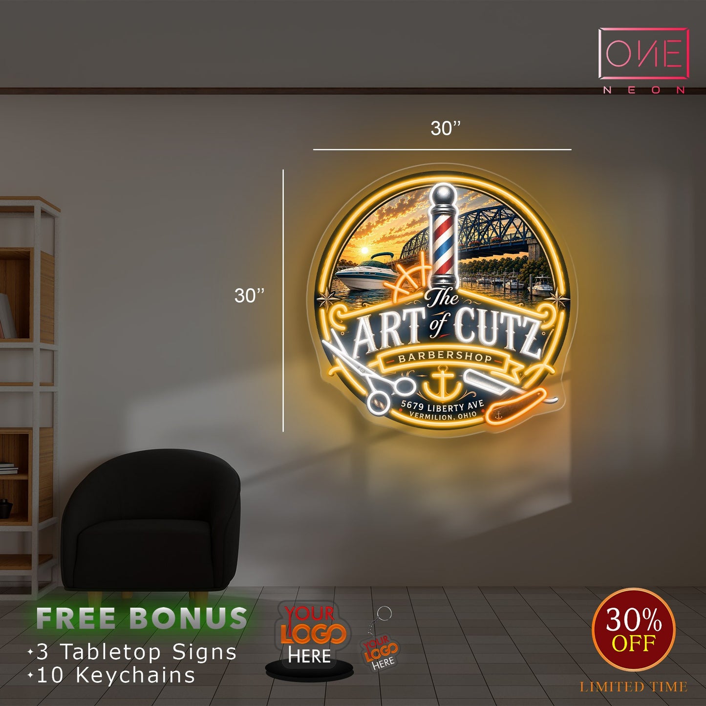 ART CUTZ BARBERSHOP | LED Neon Sign