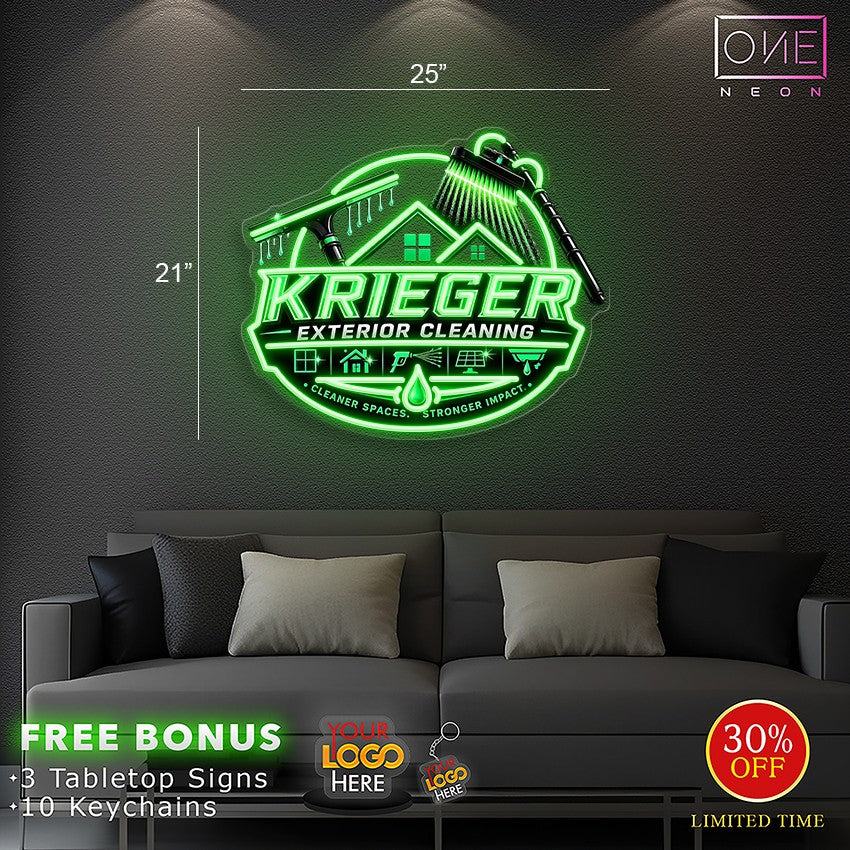 Krieger exterior cleaning | LED Neon Sign