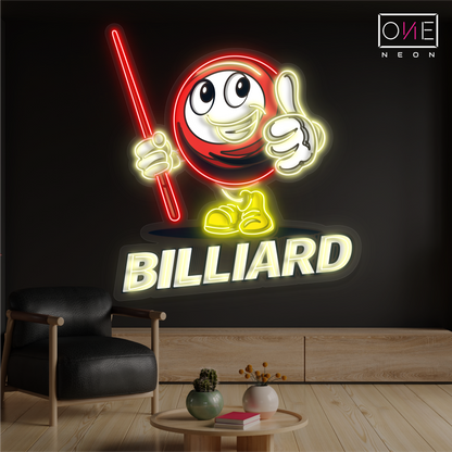 Enseigne néon LED œuvre d'art Billiard Buddy
