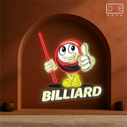 Enseigne néon LED œuvre d'art Billiard Buddy