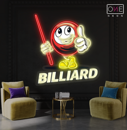 Enseigne néon LED œuvre d'art Billiard Buddy