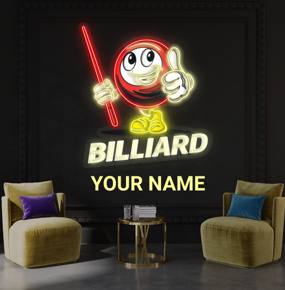 Enseigne néon LED œuvre d'art Billiard Buddy