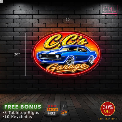CC's Garage | LED Neon Sign