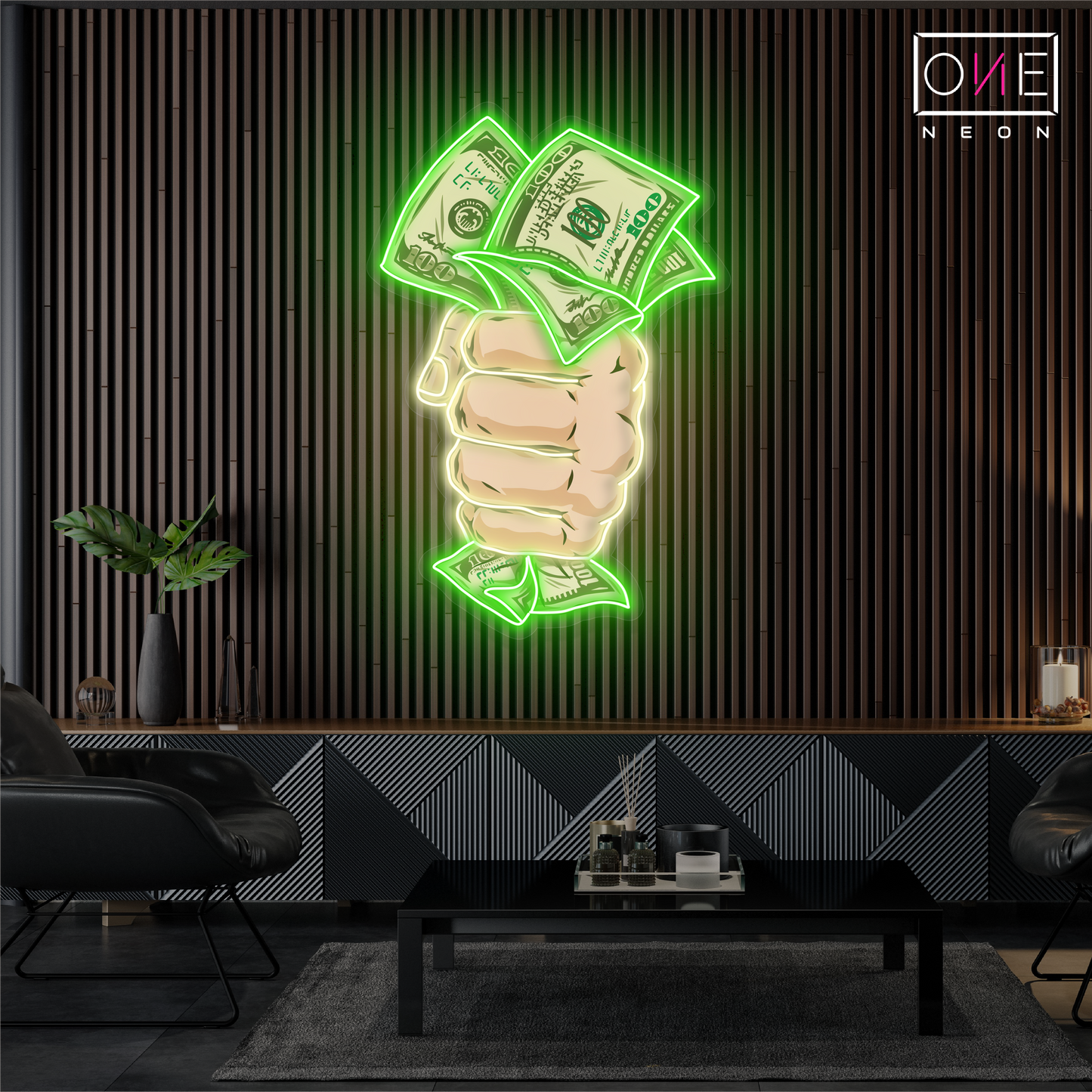 Enseigne lumineuse néon "Cash Grab Artwork"