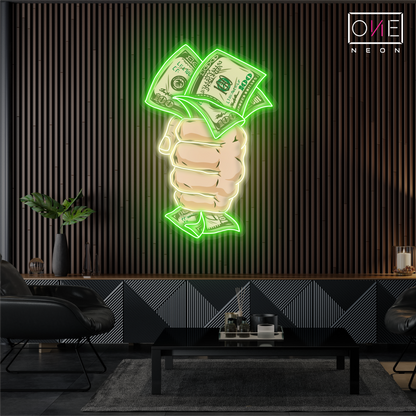Enseigne lumineuse néon "Cash Grab Artwork"