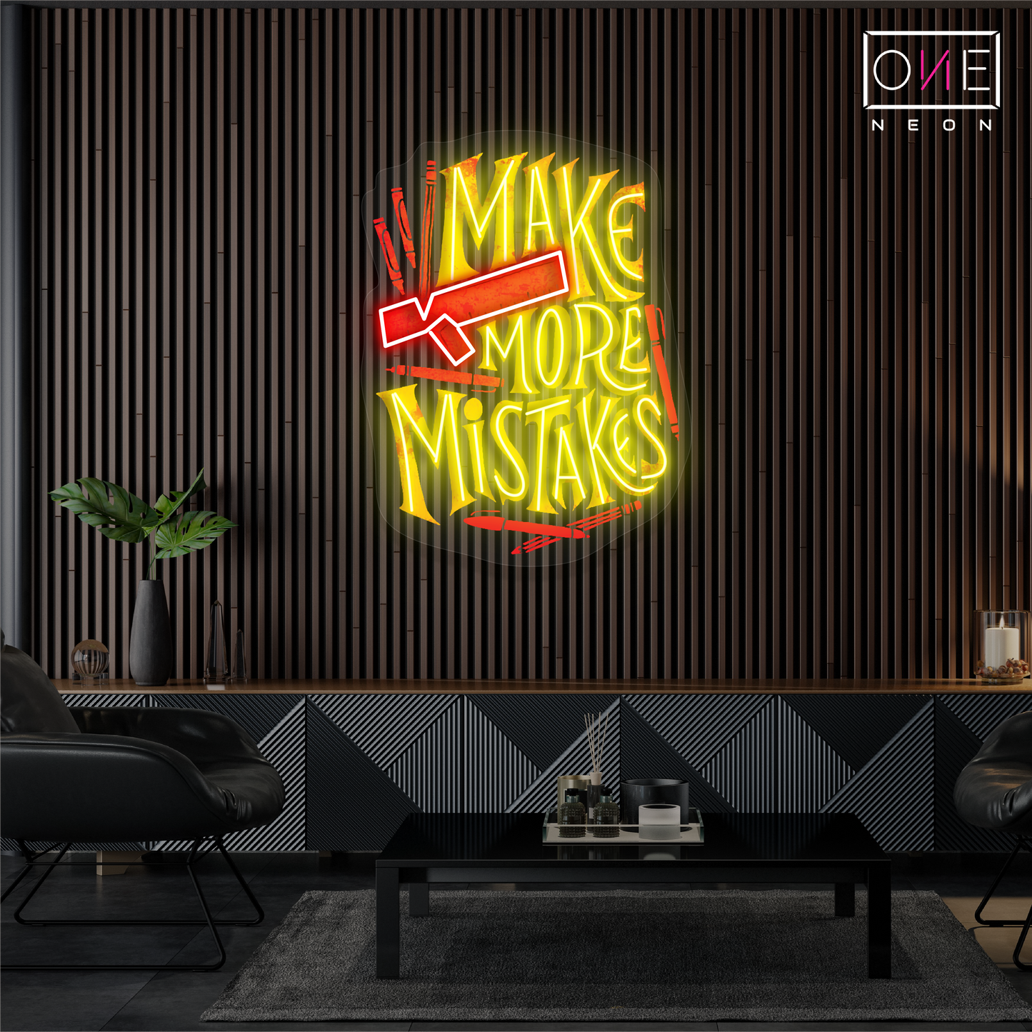 Enseigne néon LED "Make More Mistakes"
