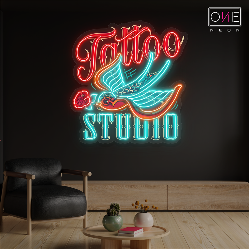 Enseigne Néon LED "Studio de Tatouage"