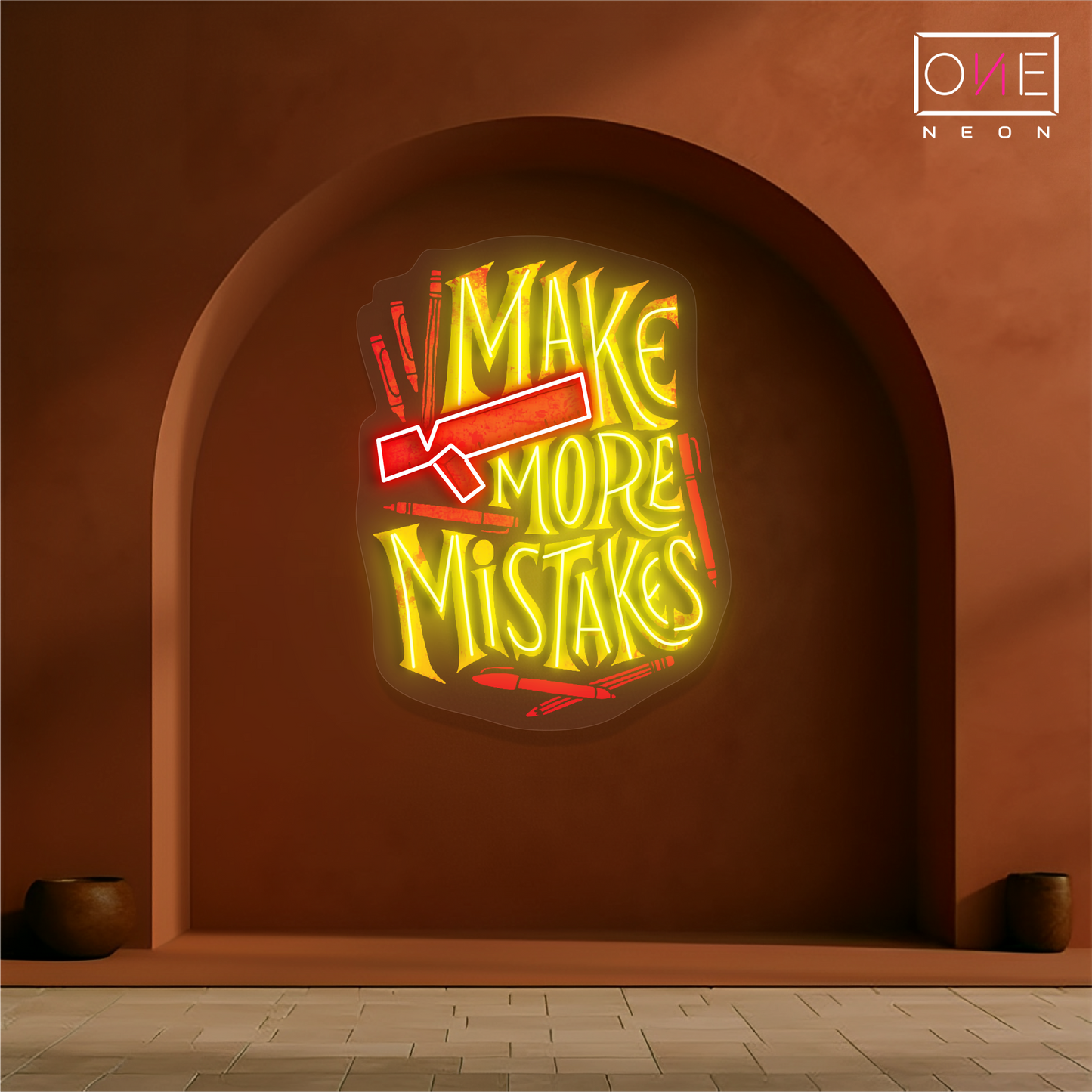 Enseigne néon LED "Make More Mistakes"