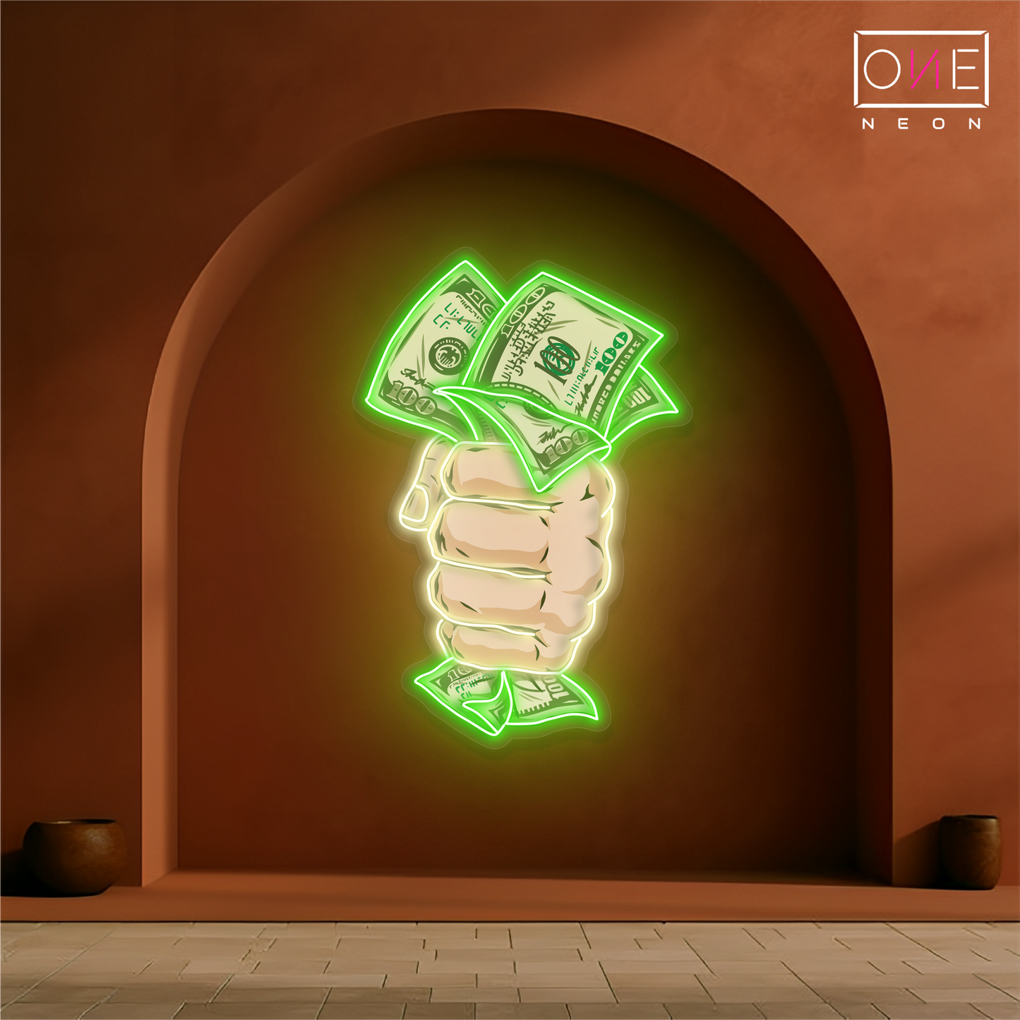 Enseigne lumineuse néon "Cash Grab Artwork"