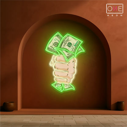 Enseigne lumineuse néon "Cash Grab Artwork"