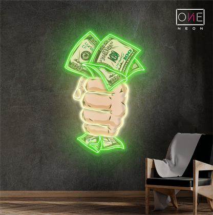 Enseigne lumineuse néon "Cash Grab Artwork"