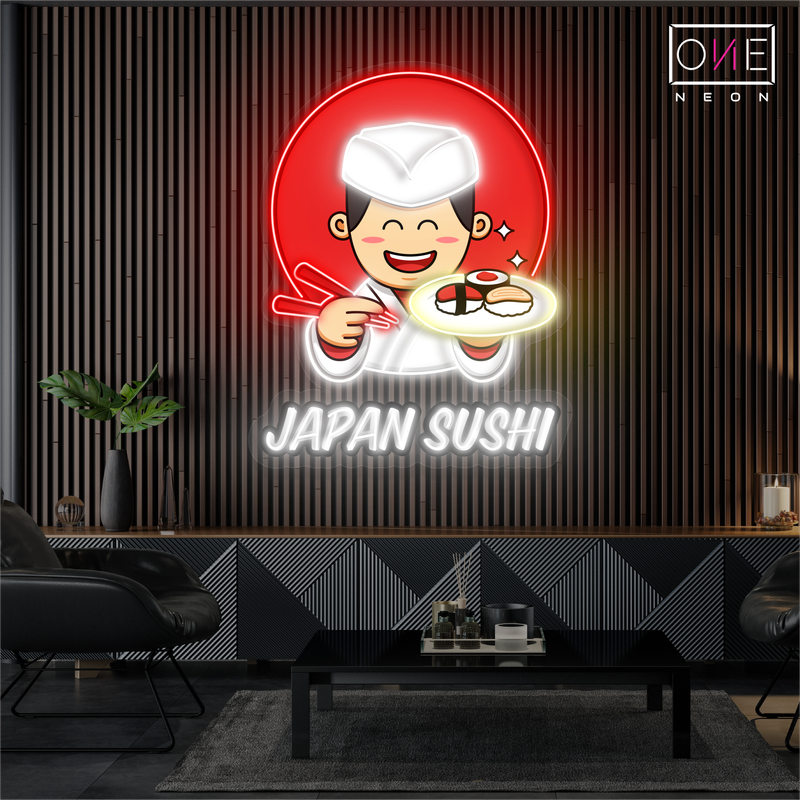 Japon Sushi Tableau Mural Enseigne Néon LED