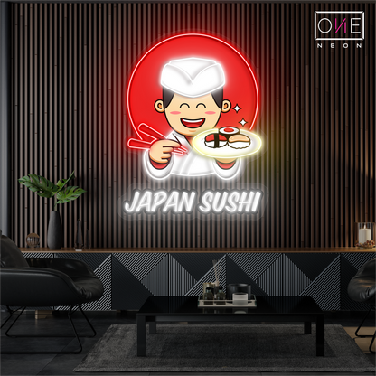 Japon Sushi Tableau Mural Enseigne Néon LED