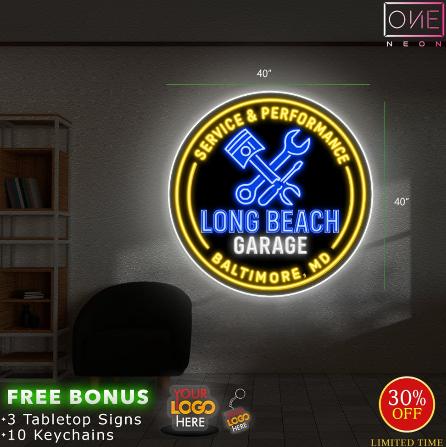 Long Beach Garage | LED Neon Sign