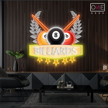 Enseigne LED néon décorative de billard Champion