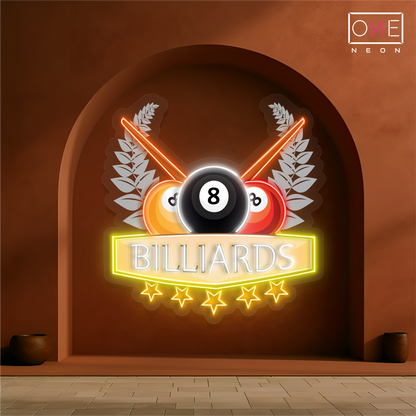Enseigne LED néon décorative de billard Champion