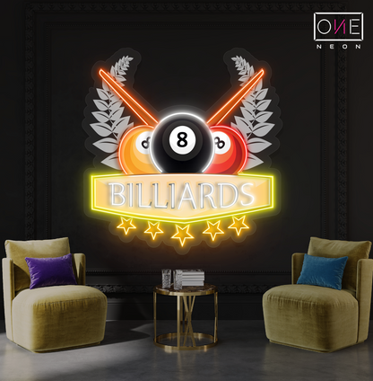 Enseigne LED néon décorative de billard Champion