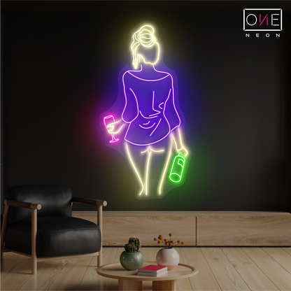 Enseigne néon LED artistique pour une soirée élégante