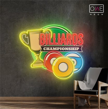Enseigne Néon LED "Championnat de Billard"
