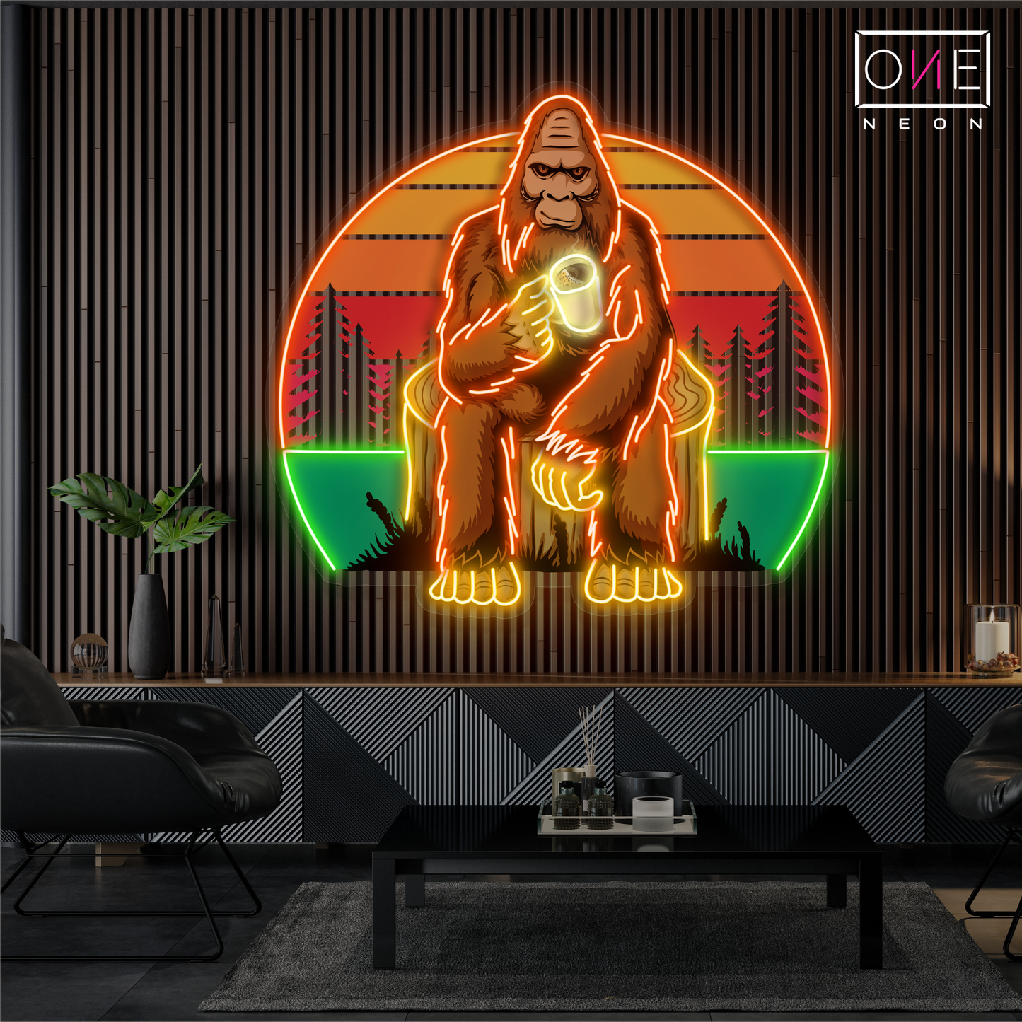 Enseigne néon LED Sasquatch Chill Artwork