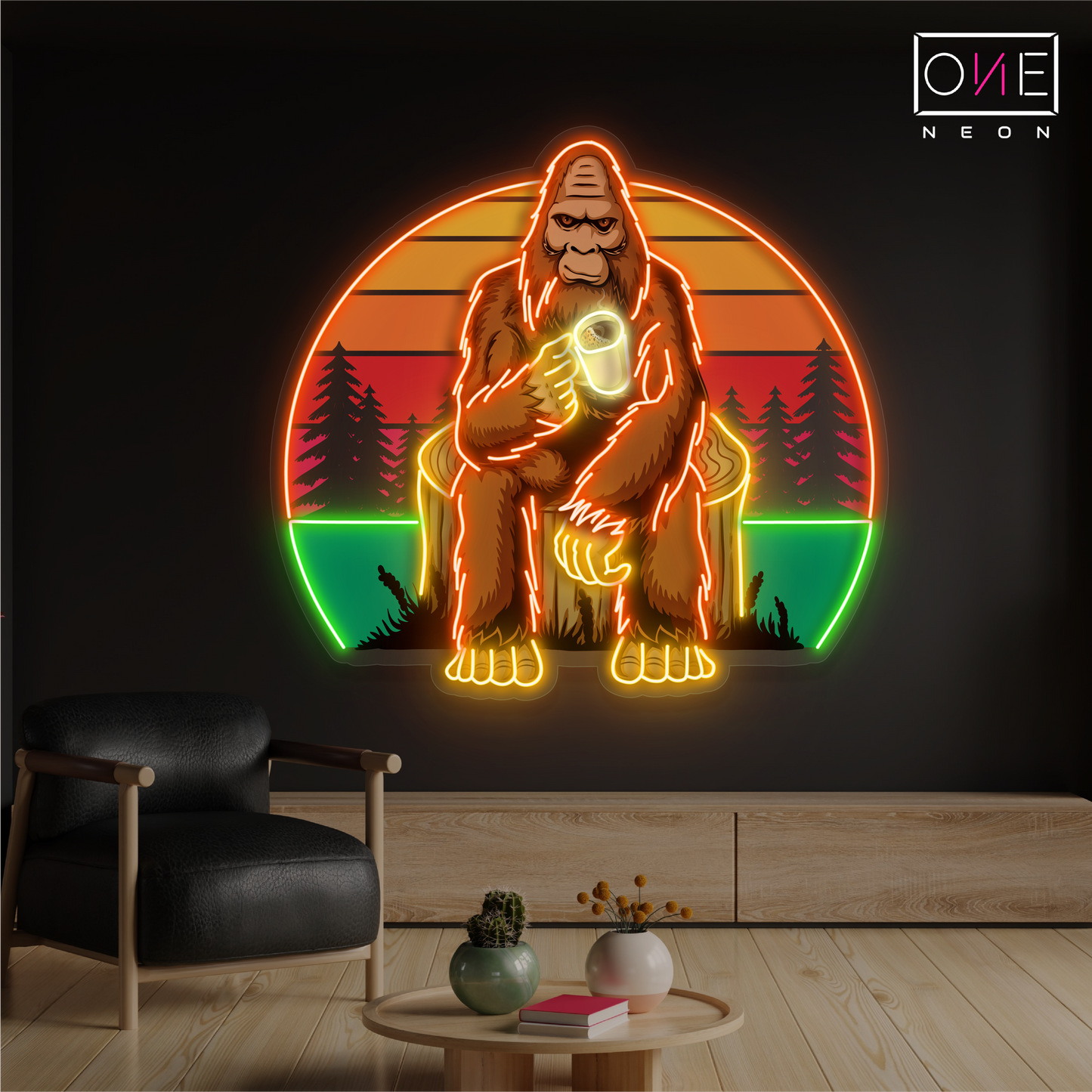 Enseigne néon LED Sasquatch Chill Artwork