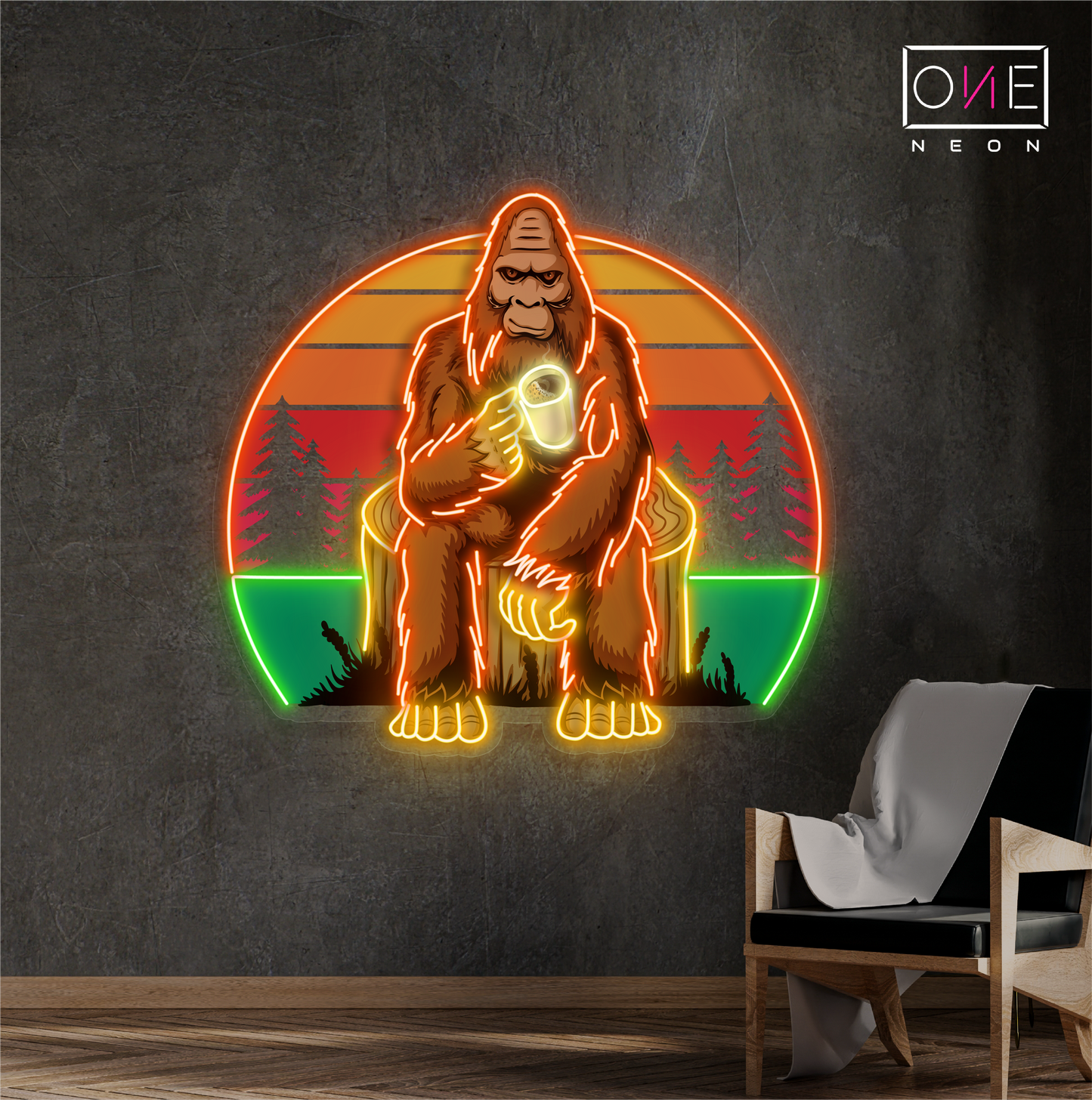Enseigne néon LED Sasquatch Chill Artwork