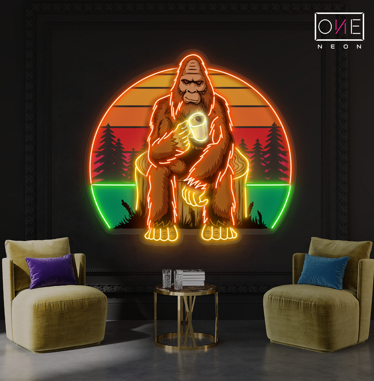 Enseigne néon LED Sasquatch Chill Artwork