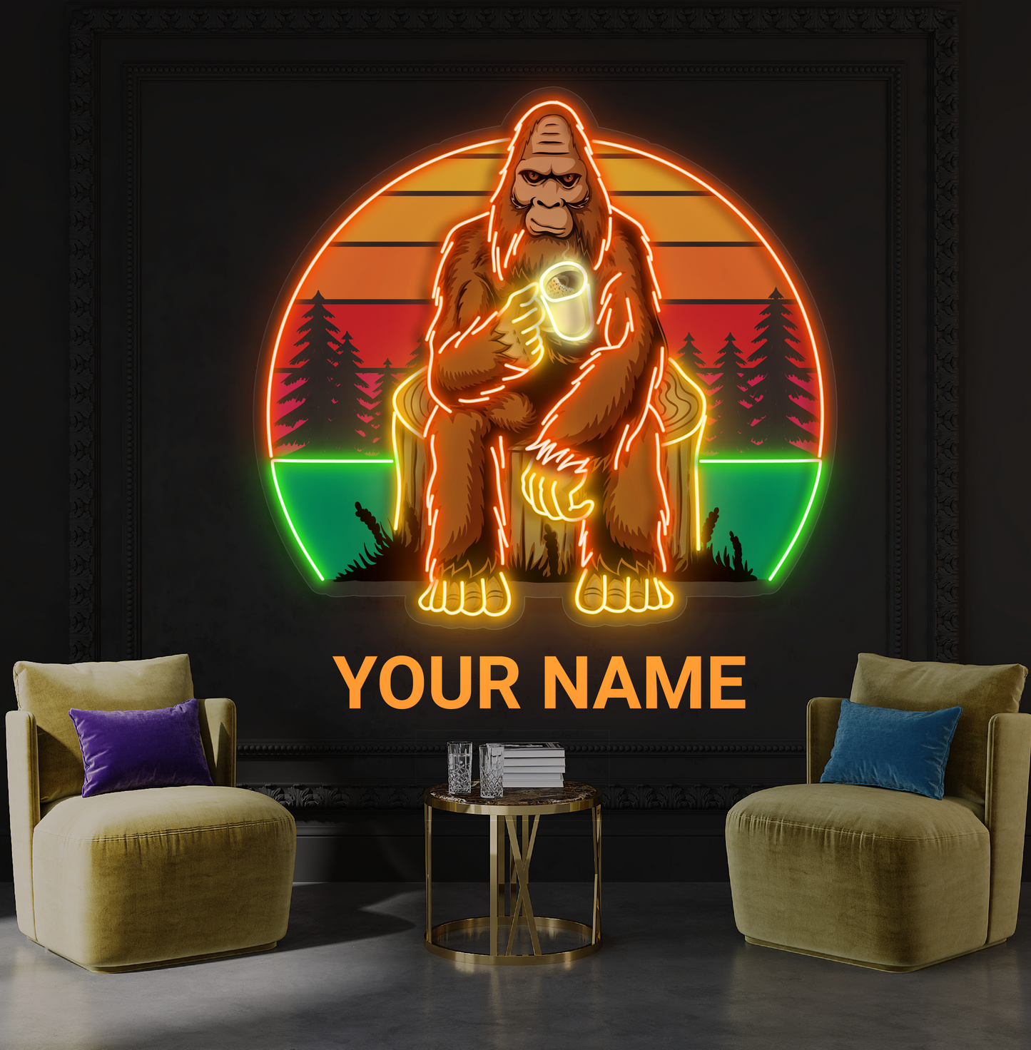 Enseigne néon LED Sasquatch Chill Artwork