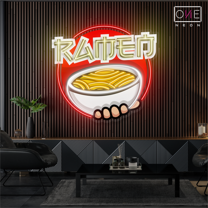 Enseigne néon LED bol de ramen