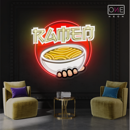 Enseigne néon LED bol de ramen