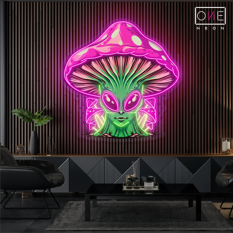 Enseigne néon LED "Reine Champignon Extraterrestre"