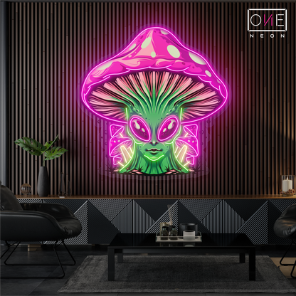 Enseigne néon LED "Reine Champignon Extraterrestre"