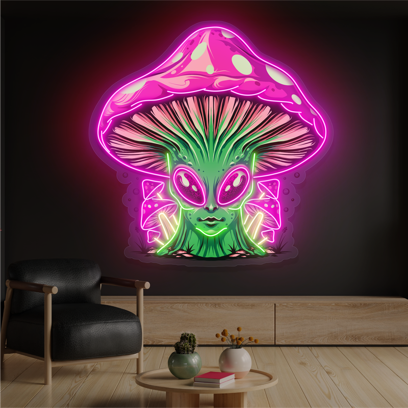 Enseigne néon LED "Reine Champignon Extraterrestre"