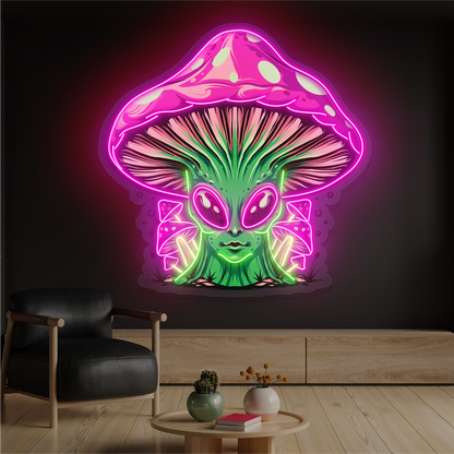 Enseigne néon LED "Reine Champignon Extraterrestre"