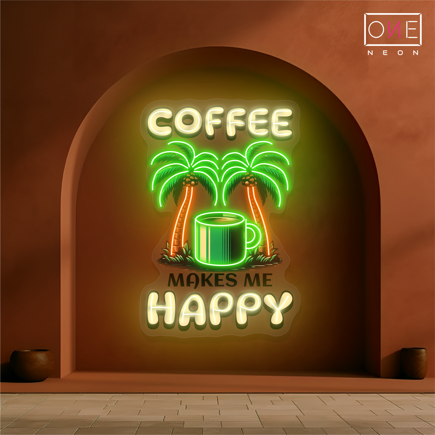 Enseigne néon LED "Coffee Happy"
