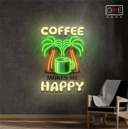 Enseigne néon LED "Coffee Happy"