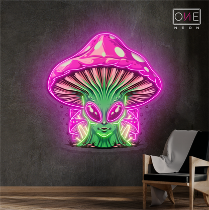 Enseigne néon LED "Reine Champignon Extraterrestre"