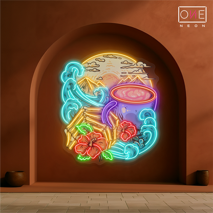 Enseigne néon LED artistique de café Island Breeze