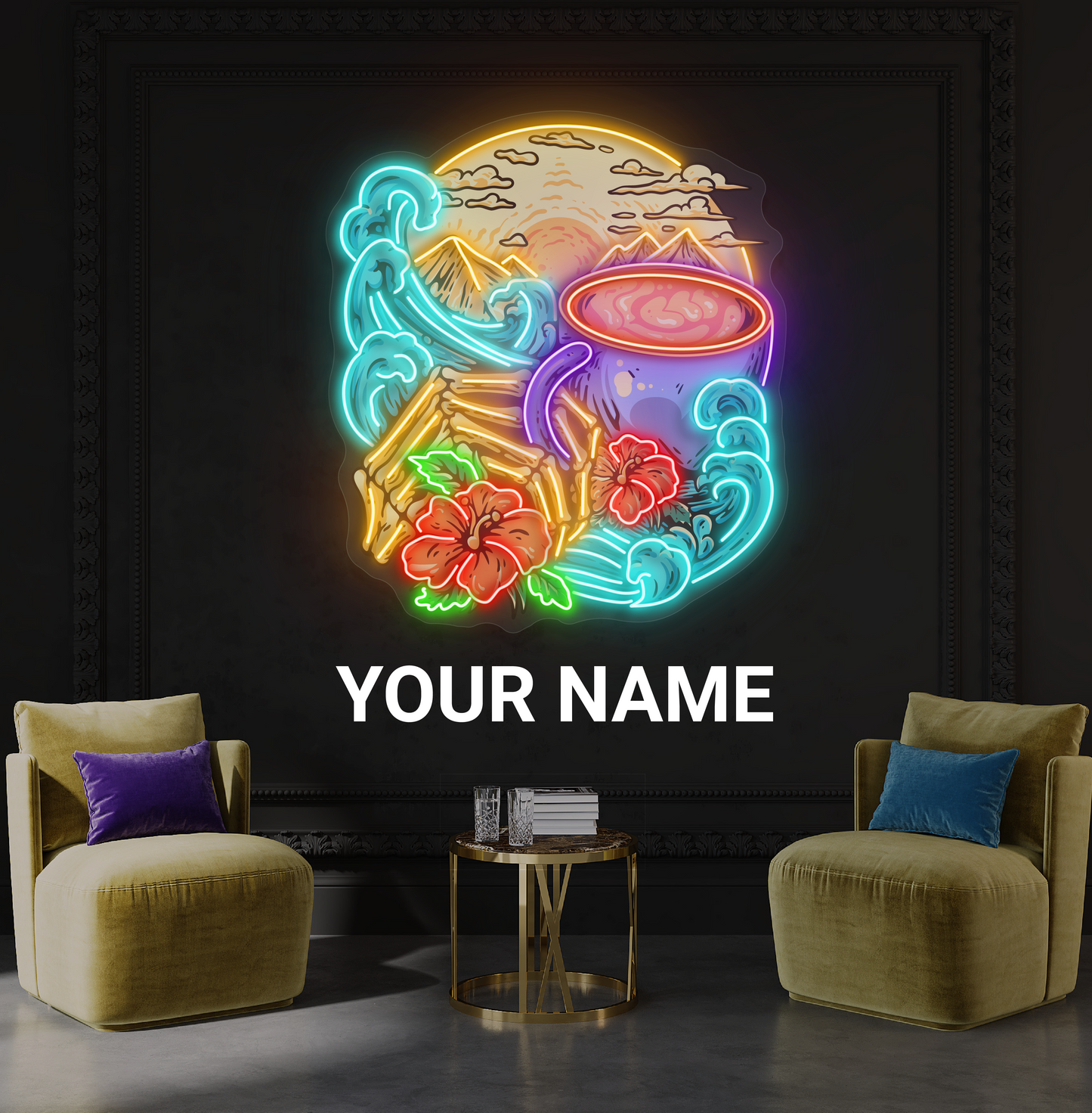 Enseigne néon LED artistique de café Island Breeze